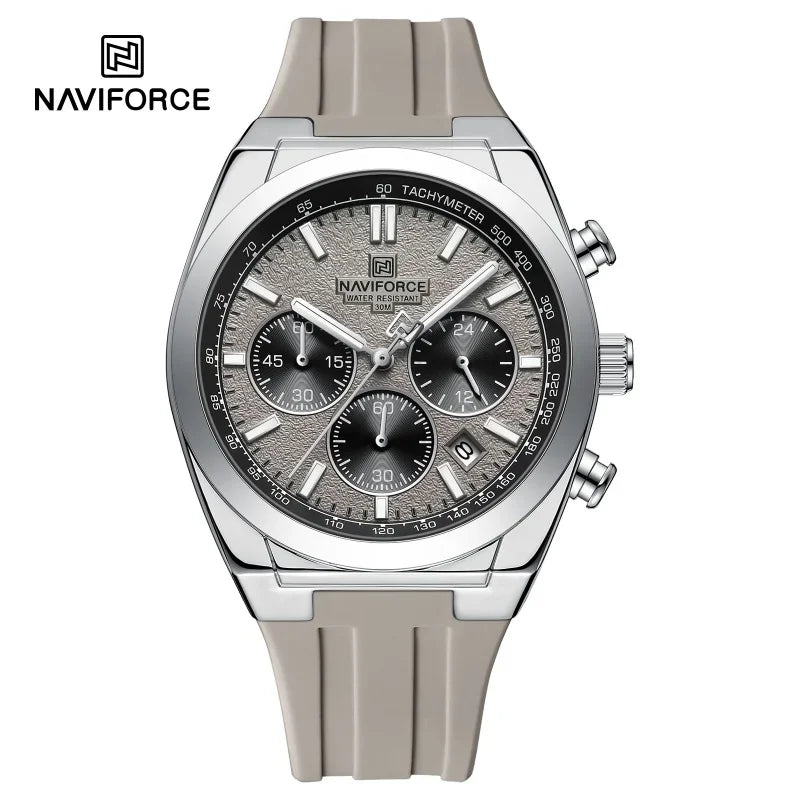 Relógio de pulso para homem NAVIFORCE – Estilo luxuoso e desportivo, movimento de quartzo, indicação de 24 horas, janela de data, cronógrafo, resistente à água – Ideia de presente para homem