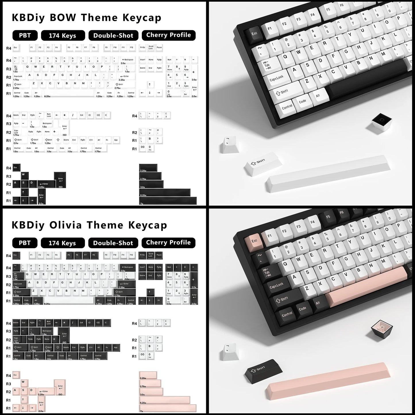 KBDiy 174 tasti/set keycap PBT GMK Apollo double shot minimalisti profilo ISO Cherry per tastiera meccanica da gaming compatibile MX