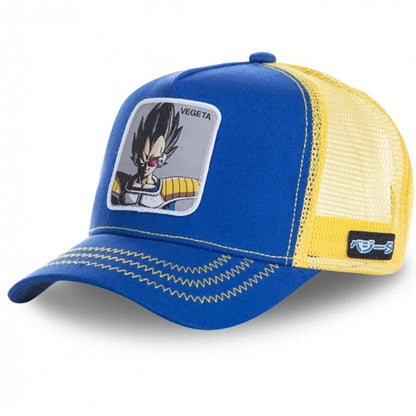 Casquette Dragon Ball Son Goku pour l'été : casquette de voyage à visière, pour homme, brodée, style hip-hop, visière pare-soleil, casquette trucker ajustable en maille