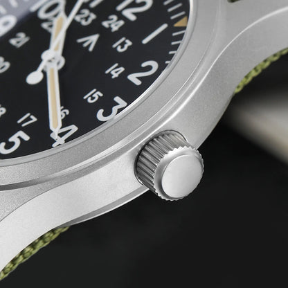 Militado ML05 38mm Vintage Watch VH31 Quartz Movement Field Watches Domed Sapphire Crystal With High Clear AR Coating Wristwatch