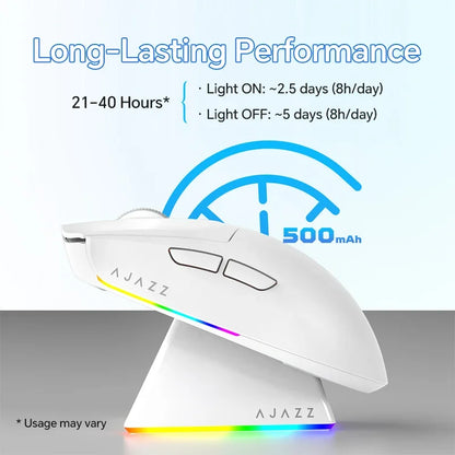 Ratón gaming inalámbrico AJAZZ AJ139 V2 MC/AJ139 PRO con sensor PAW3311/PAW3395, 12000DPI/26000DPI, 500mAh, Bluetooth, para PC