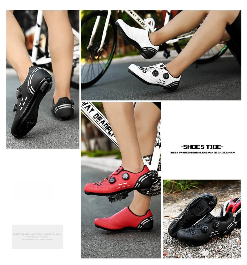 Hochwertige Fahrradschuhe für Herren, SPD, selbstverriegelnd, Rennrad-Sportschuhe, MTB-Mountainbike-Schuhe für Damen, rutschfeste Fahrradschuhe 36-47