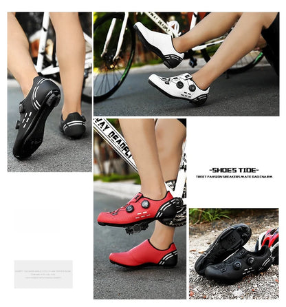 Hochwertige Fahrradschuhe für Herren, SPD, selbstverriegelnd, Rennrad-Sportschuhe, MTB-Mountainbike-Schuhe für Damen, rutschfeste Fahrradschuhe 36-47