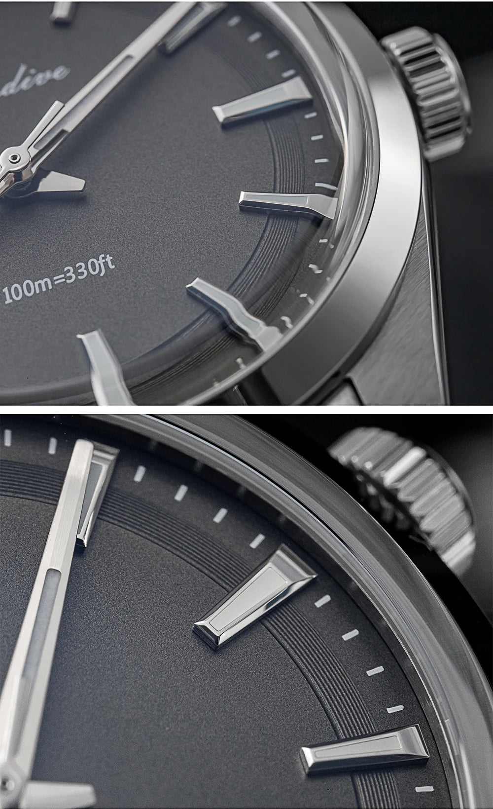 Orologio da uomo ADDIESDIVE in acciaio, stile di lusso, dotato di vetro bombato, movimento al quarzo e rivestimento luminescente blu BGW9; impermeabile fino a 100 ATM, display analogico – Modello AD2066