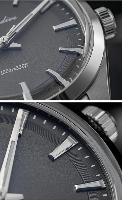 Orologio da uomo ADDIESDIVE in acciaio, stile di lusso, dotato di vetro bombato, movimento al quarzo e rivestimento luminescente blu BGW9; impermeabile fino a 100 ATM, display analogico – Modello AD2066