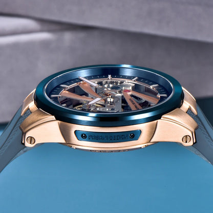 Herrenuhr von PAGANI DESIGN – Mechanisches Luxusuhrwerk mit Automatikaufzug, „Skelett“-Ausführung (mit offenem Herz), ausgestattet mit einem Tourbillon, Saphirglas mit Antireflexbeschichtung, wasserdicht und leuchtend.