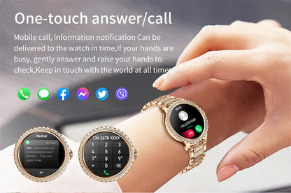 AMOLED Screen Smart Watch Heart Rate Blood Oxygen Fashion Ladies Bracelet 2023 Bluetooth Call Smartwatch Womoen For Android IOS