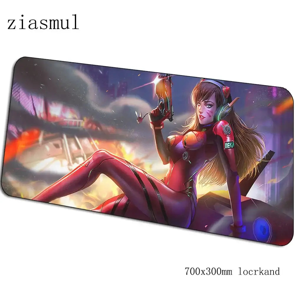 Tapete de rato gamer D.Va 70x30cm XL, tapete gaming para PC e notebook, tapete de secretária bonito, presentes de Natal para gamers, tapete para jogos e gamepad