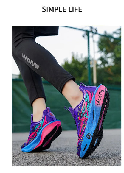Running Shoes with Carbon Plate for Men, Marathon Sports Specialty, Breathable, Lightweight, Comfortable Athletic Outdoor Sneakers for Women