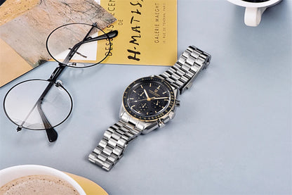 Pánske hodinky PAGANI DESIGN „New Moon“ – luxusné quartzové hodinky, chronograf, zafírové sklo s antireflexnou úpravou, keramický rámček, luminiscenčné ručičky