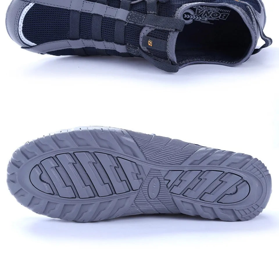 BONA New Popular Style Men's Running Shoes Lace-Up Athletic Outdoor Walking Jogging Sneakers Comfortable