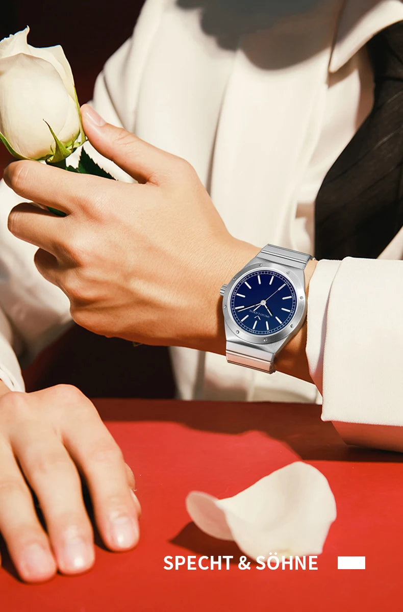 New Arrivals 2026 Specht & Söhne Luxury Watch 38MM Men's Quartz Super Slim Stainless Steel Sapphire Crystal 50M Water Resistant