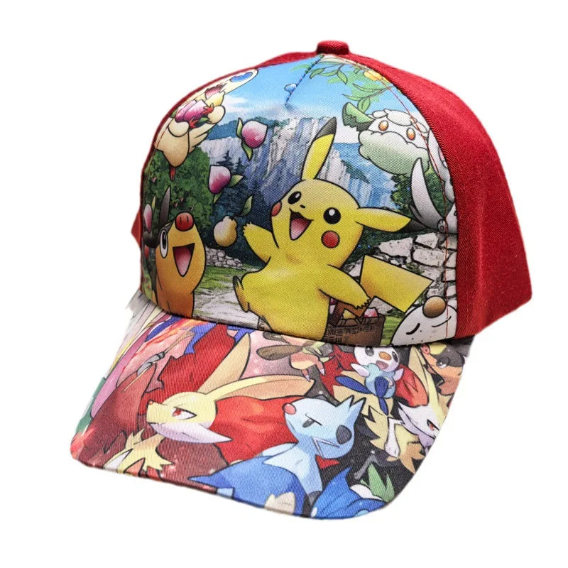 Kreslená bejzbalová čiapka s motívom Pokémona, čiapka s Pikachuom, nastaviteľná, Pokemon Cosplay, Hip Hop, pre deti, dievčatá, chlapcov, anime postavičky, hračky, darčeky pre deti