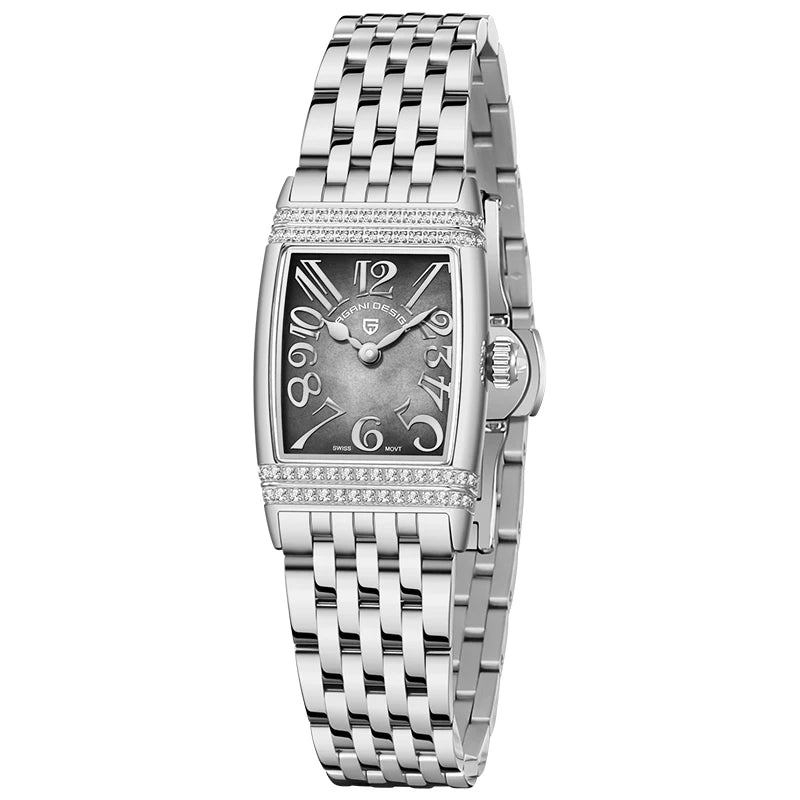 Pagani Design - Women's Sapphire Crystal Quartz Watch, Luxury Accessories, Waterproof up to 50 meters, Stainless Steel, 22mm, Ne