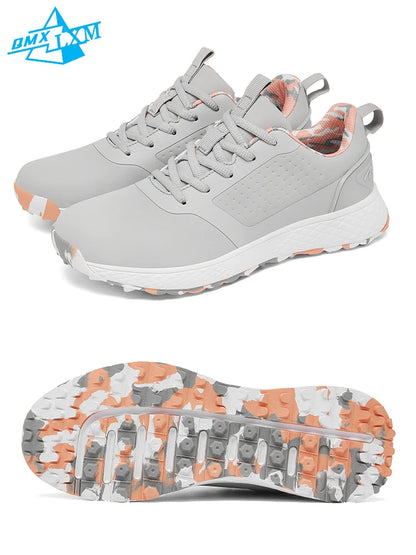 LiXingMing Damen-Golfschuhe in Pink, professionelle Golfer-Sportsneaker für Herren, rutschfeste spikelose Golf-Turf- und Walking-Schuhe