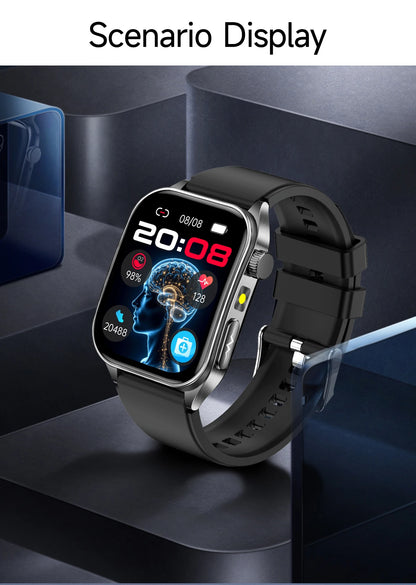 2026 New 650nm Laser Therapy Blood Fat Uric Acid Blood Pressure Smart Watch ECG+PPG Precise Health Monitor Smartwatches For Men