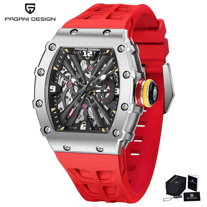 Reloj de cuarzo para hombre PAGANI DESIGN 2026 nuevo, movimiento VH65, esfera esqueleto, resistente al agua 100M, deportivo rectangular, cristal de zafiro
