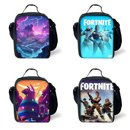 Hot Game Fortnite Child Insulated Large Capacity Bag for Boys and Girls Student Outdoor Picnic Reusable Thermal Cooler Lunch Box