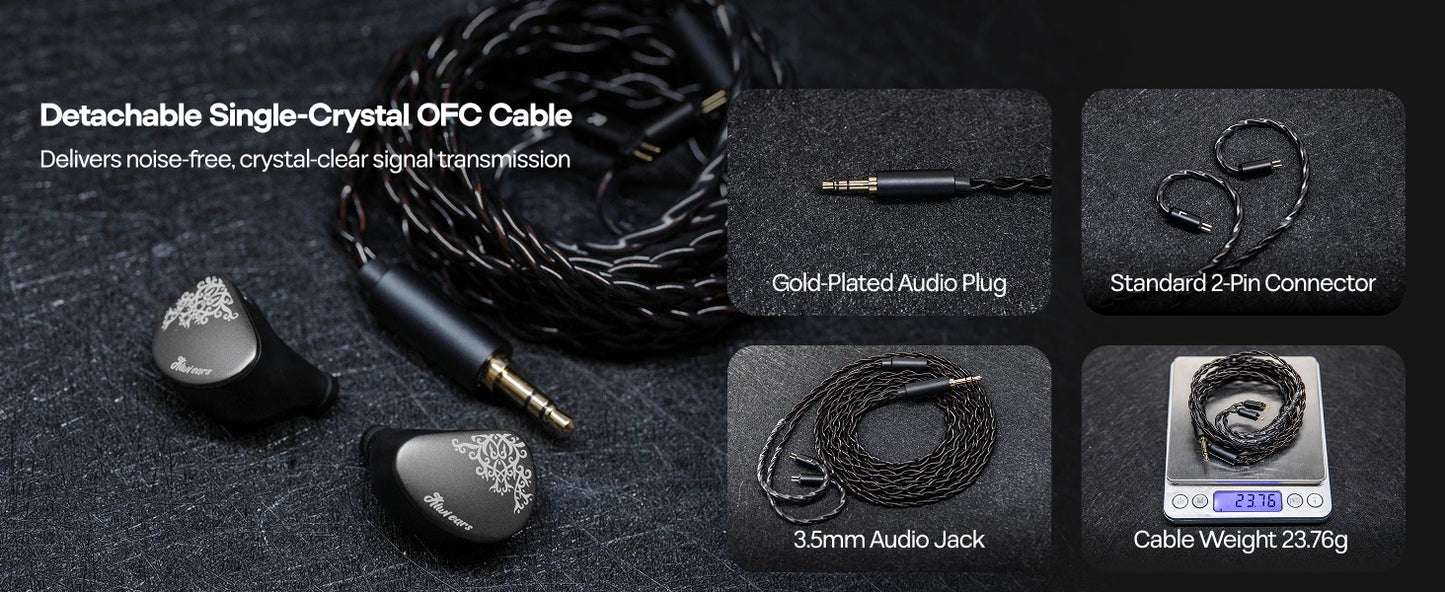Auricolari HiFi IEM Linsoul Kiwi Ears Cadenza II con driver dinamico in titanio da 10mm, KARS 2.0 e cavo removibile