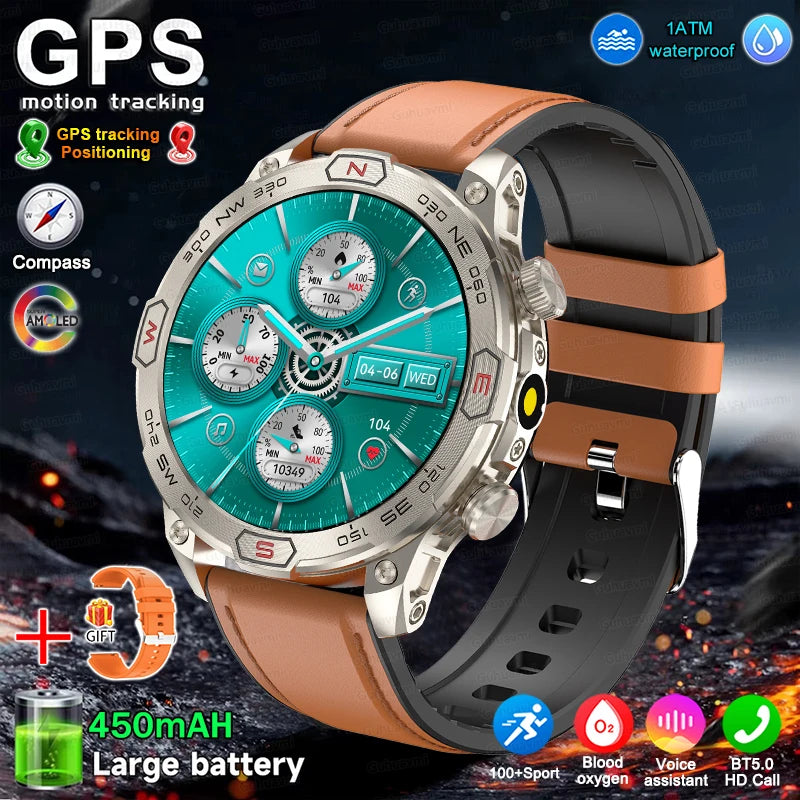 Men Fashion Outdoor Sport GPS Smart Watch Men AMOLED HD Screen Heart rate Waterproof Sport Smartwatch Man Smart Bracelet clock
