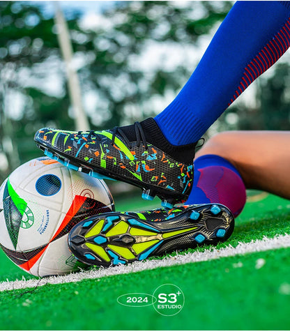 Chuteiras de Futebol Profissionais para Homem em Malha Respirável, Chuteiras Antiderrapantes Rápidas, Sapatilhas de Moda para Relva Artificial, Sapatos de Futebol Masculinos