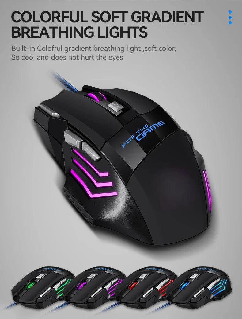 1 db új Hyperspeed USB gamer egér RGB háttérvilágítással, ergonomikus gamer egér, 7D e-sport vezetékes egér laptophoz és gamer PC-hez
