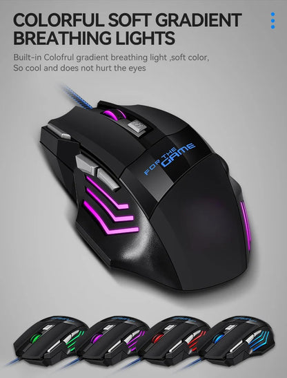1 db új Hyperspeed USB gamer egér RGB háttérvilágítással, ergonomikus gamer egér, 7D e-sport vezetékes egér laptophoz és gamer PC-hez