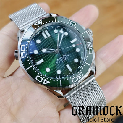 Gramock New 007 NTTD Wristwatch 41mm Men Mechanical Watch Automatic Watch Domed Sapphire Glass Luminous Diving Steel NH35/PT5000