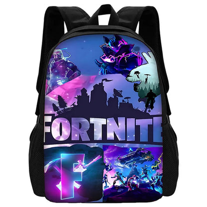 Child School Backpack with Lunch Bags ,Pencil Bags ,Hot Game Design-F-FortniteS School Bags for Boys Girls Best Gift