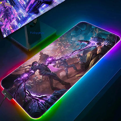 World Of Warcraft LED Backlight Gaming Mousepad Gamer Mousepads RGB Mouse Pad Non-Slip Rubber Deskmats Keyboard Desk Mat WOW