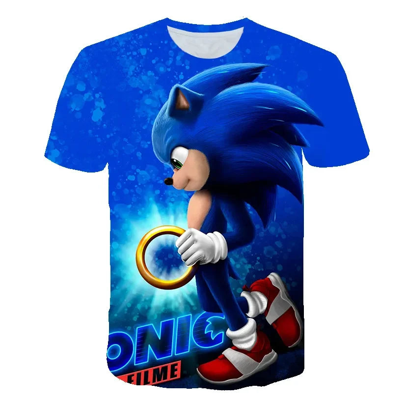 Men T Shirt Women Tee Boys Girls Top Adults Children Parent Child quick dry kid Tshirts Sonic Cartoon Anime Game 3D Print Tops