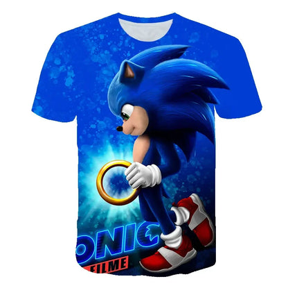 Men T Shirt Women Tee Boys Girls Top Adults Children Parent Child quick dry kid Tshirts Sonic Cartoon Anime Game 3D Print Tops