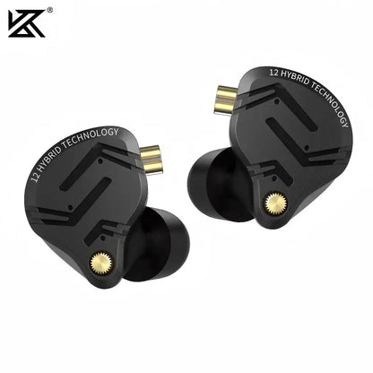 KZ ZS12 PRO X hybrid dynamisk og balanced armature-teknologi IEM-øretelefon, opgraderet HiFi-bas in-ear-hovedtelefon med tuningkabel-headset