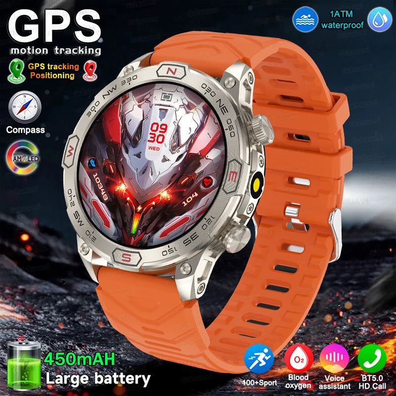 Men Fashion Outdoor Sport GPS Smart Watch Men AMOLED HD Screen Heart rate Waterproof Sport Smartwatch Man Smart Bracelet clock
