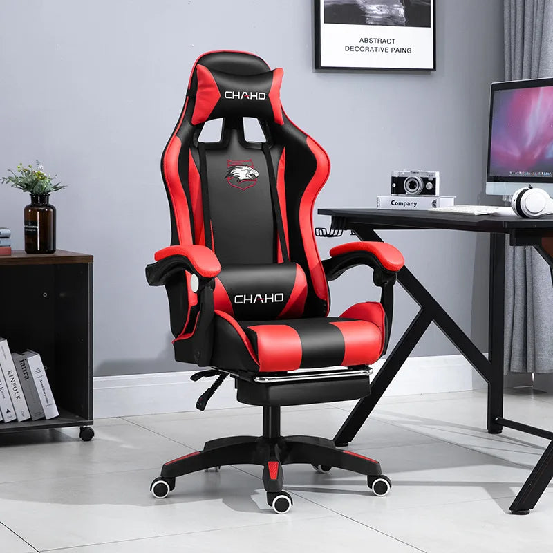 2025 New Computer Chair Green Gaming Chair PU Leather Office Swivel Chair Lift Bedroom Furniture Fashion Sillas Gamer Chair