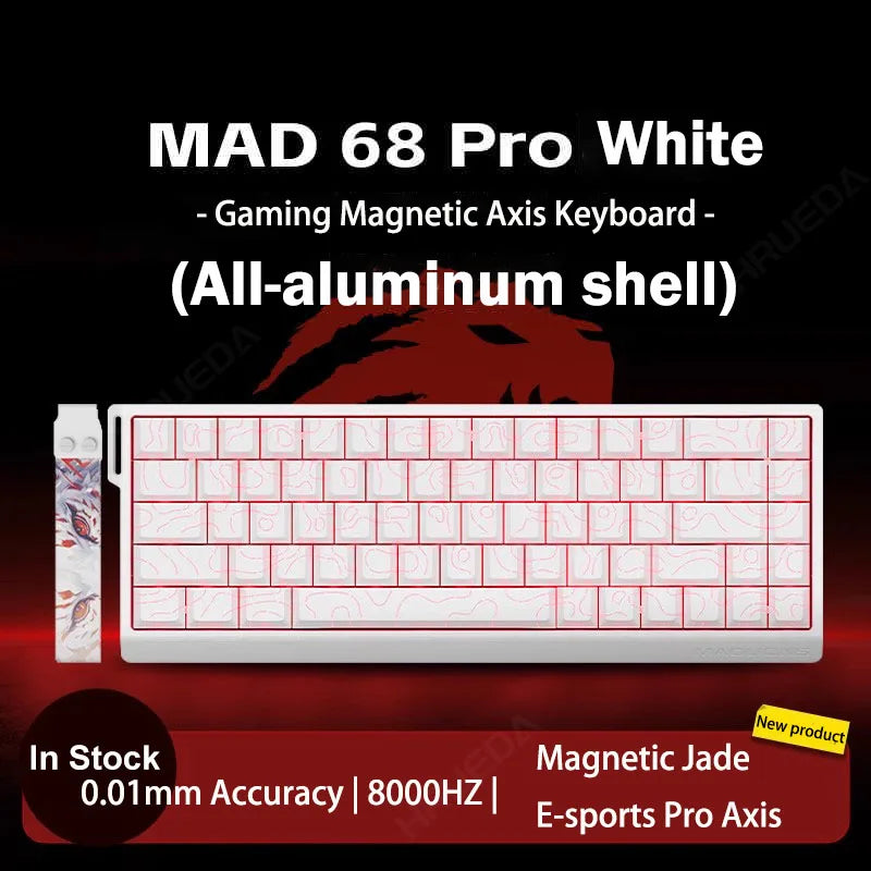 MADLIONS Mad 60he Mad60HE Mad 68HE Teclado mecânico com interruptores magnéticos, com fios, hot-swap, taxa de polling 8K, teclado gaming personalizado