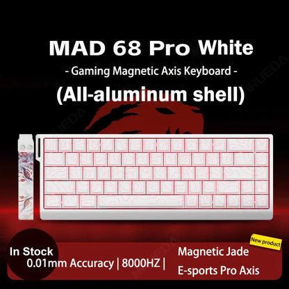 MADLIONS Mad 60he Mad60HE Mad 68HE Teclado mecânico com interruptores magnéticos, com fios, hot-swap, taxa de polling 8K, teclado gaming personalizado