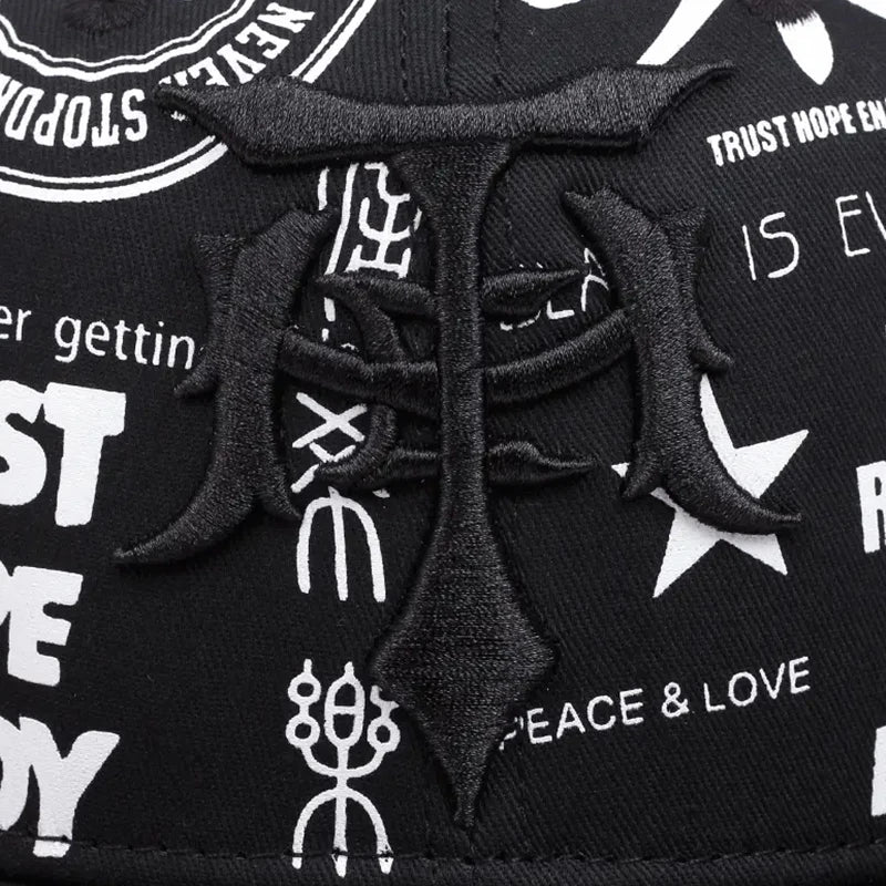 2026 New Fashionable Creative Baseball Hat T Graffiti Embroidery Street Hip Hop Hat Daily Casual Wear Sunshade Hat Flat Edge Hat
