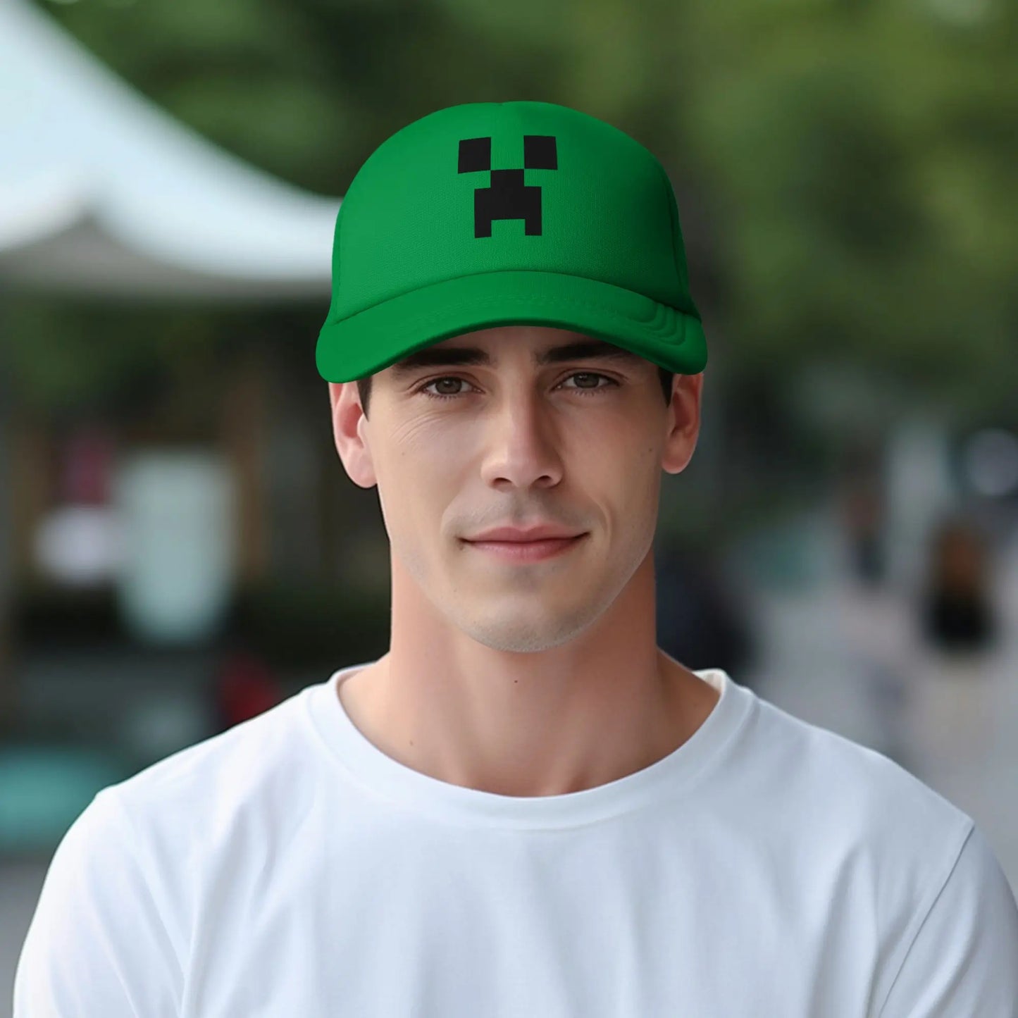 Adult Creepers Big Face Videogame  Trucker Cap Mesh Baseball Cap Polyester Hat Sun Hat Adjustable Racing Cap Summer