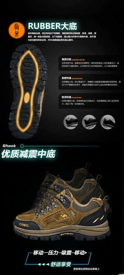 Herren-Wanderschuhe aus Veloursleder, Outdoor-Trail-Trekking-Sneaker, rutschfeste, atmungsaktive Kletterschuhe für Herren, Bergsportschuhe