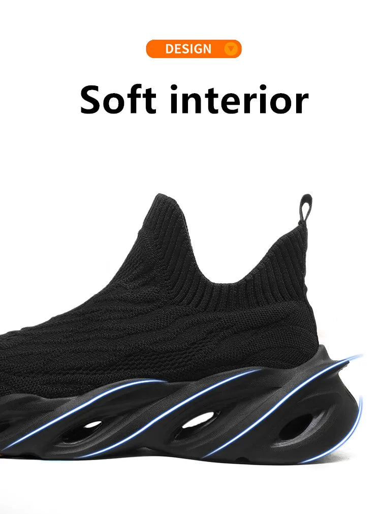 Classic Fashion Yellow Men's Running Shoes Comfort Socks Shoes Trainers Men Unisex Athletic Shoes Big Size 46 Zapatillas Hombre