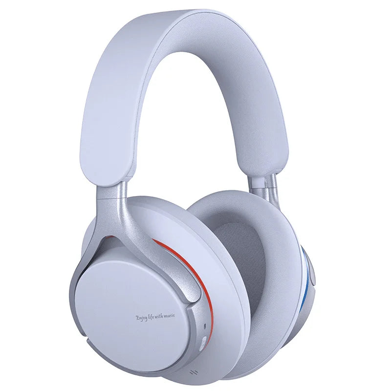 Casque Bluetooth 6.0 à montage sur tête, ultra-basse, avec bouton, autonomie de 50h, sans fil, pour gamer, musique, suppression active du bruit (ANC)
