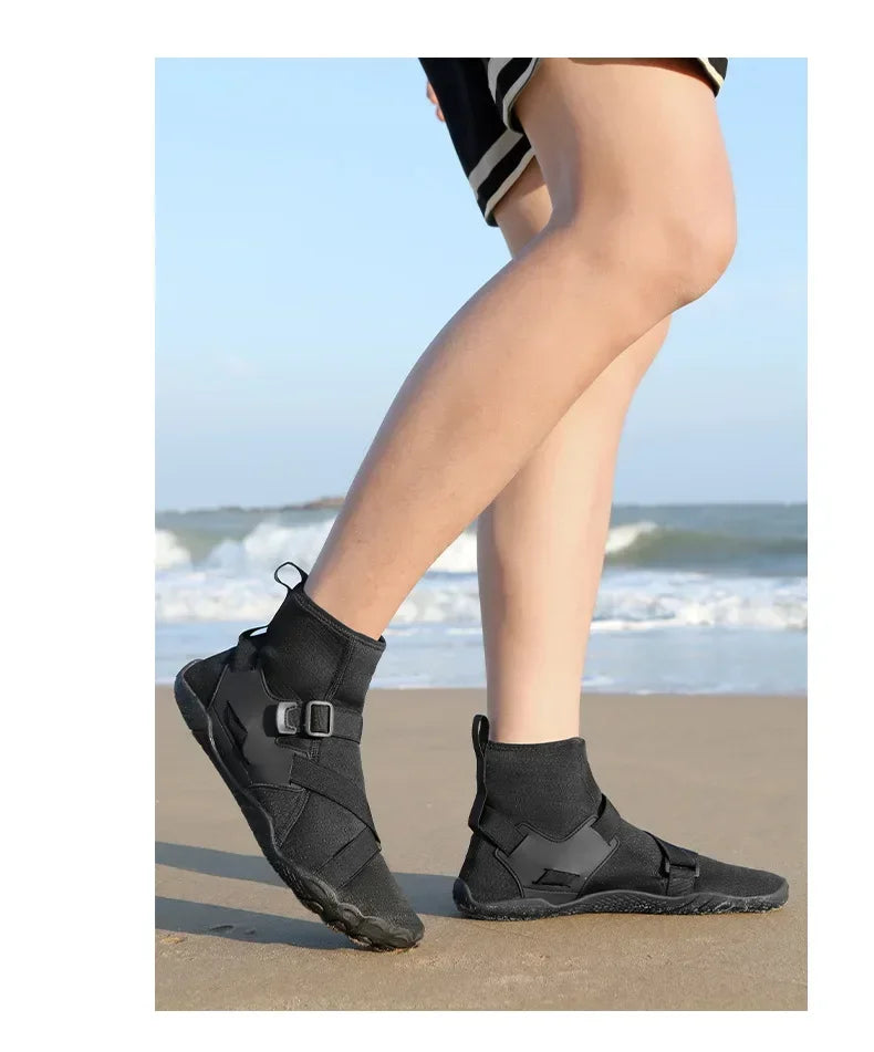 Zapatillas deportivas de exterior para senderismo y vadeo, unisex, para natación, calzado acuático de caña alta barefoot, zapatos aqua para playa, fitness, buceo y surf