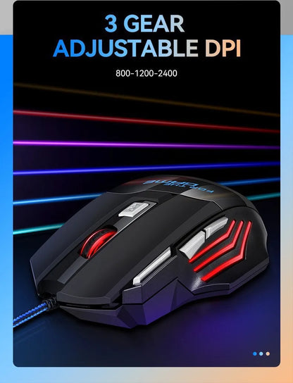 1 db új Hyperspeed USB gamer egér RGB háttérvilágítással, ergonomikus gamer egér, 7D e-sport vezetékes egér laptophoz és gamer PC-hez
