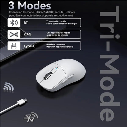 Atack Shark X3 PAW3395 Mouse Lightweight Wireless Gaming Mouse, Tri-Mode Mouse, 26K DPI PAW3395, PC/Laptop/Win/Mac