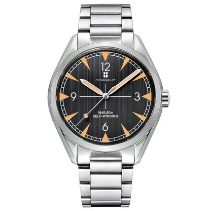 Corgeut 41mm Men's Clock Automatic Relogio Masculino Japan Movt Mechanical Sapphire White Black Blue Dial Steel Band Men's Watch