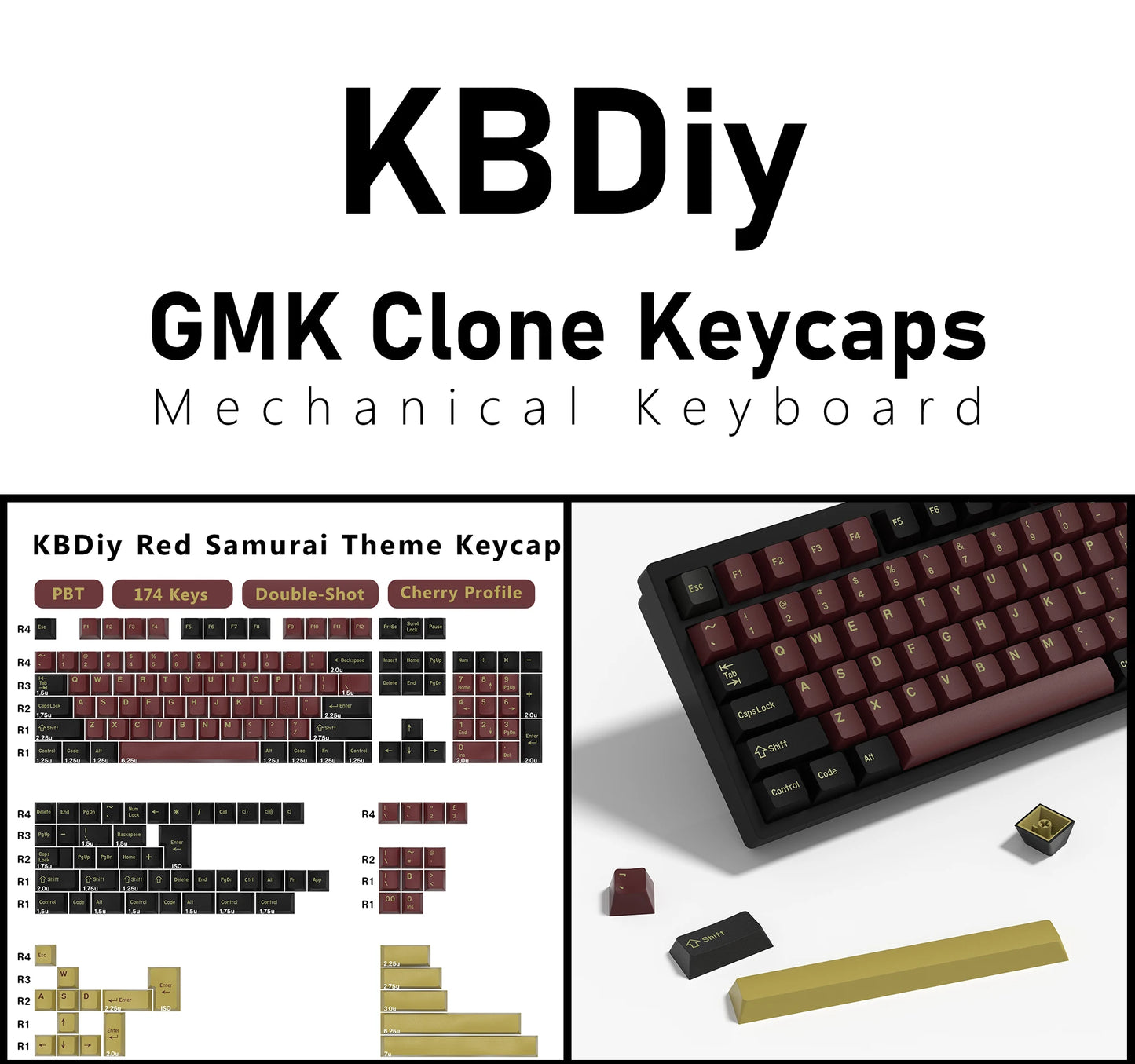KBDiy GMK MarrsGreen Keycap tasti profilo Cherry Double Shot PBT ISO per kit tastiera meccanica gamer DIY Gaming Point KeyCap