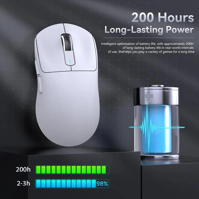ATTACK SHARK X3 hárommódos egér 1K Hz, X3Pro Bluetooth vezeték nélküli egér 4K Hz, könnyű kivitel, PAW3395, 650IPS mobil sebesség