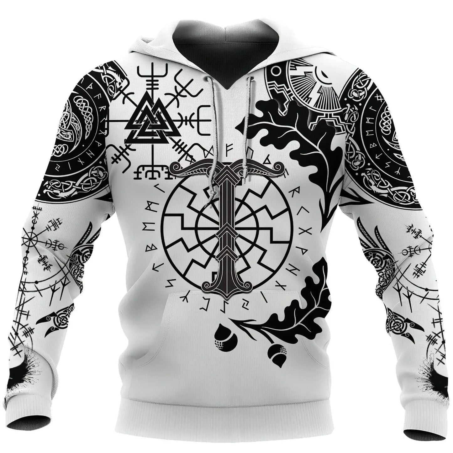 2023 New Autumn Men's Hoodie Wolf Print 3D Sweatshirts Urban Trendy All-Match Oversized Tops Poleron Hooded Clothes Men Clothing