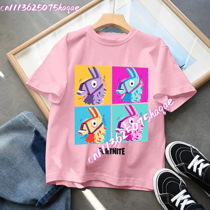 Fortnites Series Summer Child Clothing Hot Game Boys Girls T-Shirt Cartoon Print Kids Short Sleeve Tops Funny Birthday Gifts